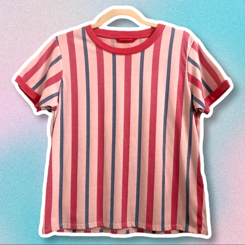 Striped 70s Pink/Blue Shirt